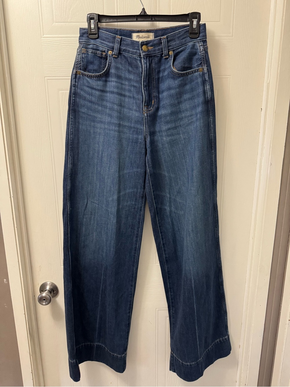 Madewell Wide-Leg High-Rise Jeans in Dark Indigo - Picture 2 of 13